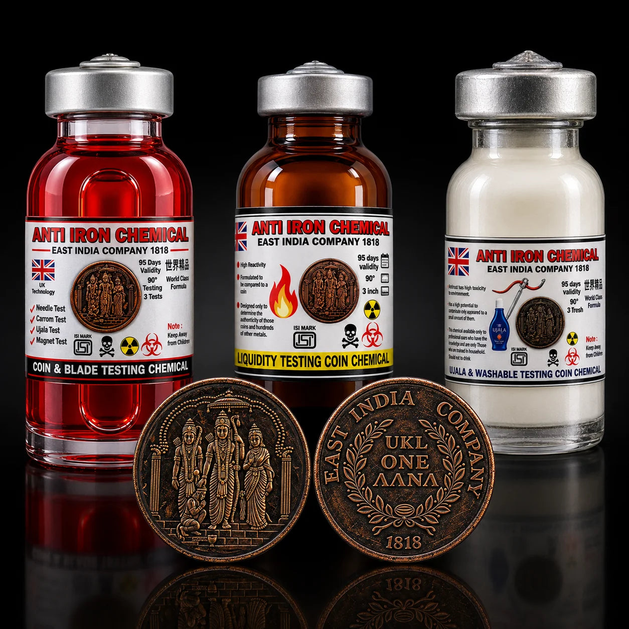 Complete Testing Kit – 3 Chemicals + 1 Testing Coin 🧪🪙 Sale price